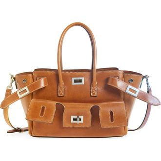 Balenciaga Mini Bel Air Leather Carry All Bag in 2753 Light Brown at Nordstrom
