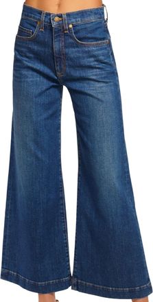 Ramy Brook Womens Wide Leg Cropped Tyra Jean In Medium Wash