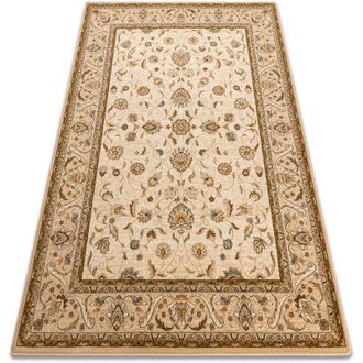 RugsX Rugsx - Wool carpet omega aries flowers pearl beige 66x100 cm