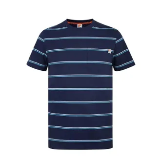 SoulCal&Co SoulCal Heren T-shirt met strepen en zak, normale pasvorm (Marine)