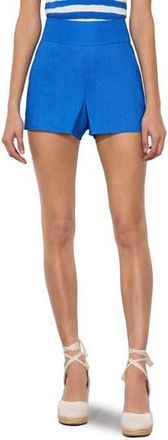 Alice & Olivia Donald High Waist Linen Blend Shorts in Trueblue at Nordstrom Rack, Size 10