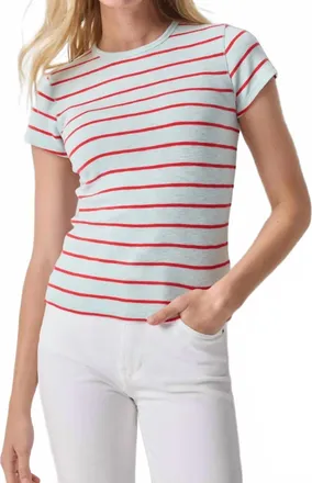 Lilla P Striped Short Sleeve Tee In Seabreeze Stripe
