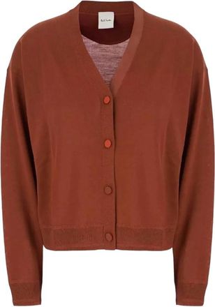 Paul Smith Cardigan in Stretch Merino - Dames - Vesten - Bruin - L - Wol - Truien & Vesten