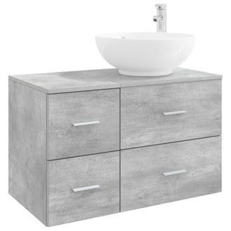 vidaXL Juego De Muebles De Ba&ntilde;o 2 Uds. Gris Hormig&oacute;n Vidaxl