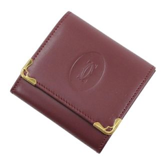 Cartier Must Bordeaux Leather Coin Purse/Coin Case (Pre-Owned)