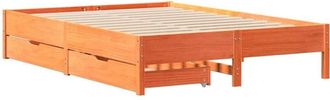 vidaXL Bed Frame without Mattress Wax Brown 140x200 cm Solid Wood Pine vidaXL