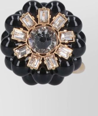 Celine luxurious ring with central gemstone and gold band