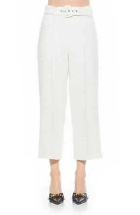 Alexia Admor Caden Tweed Wide Leg Pants in Ivory at Nordstrom Rack, Size 10