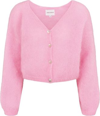 Americandreams Cornelia Cropped Vest - Dames - Vesten - Roze - M - Wol - Truien & Vesten