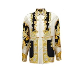 Versace Casual Shirts, male, Multicolor, L, Coral Theatre Shirt