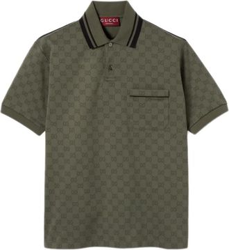 Gucci Gestreept poloshirt met GG-jacquard - Groen