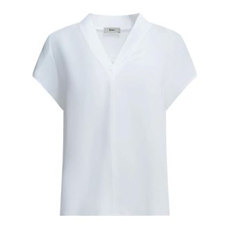 Herno Blusa a maniche corte con scollo a V - - Blouses & Shirts - Donna - Bianco - S