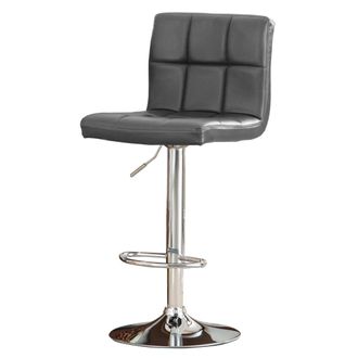 Netfurniture Subic Bar Stool PU Chrome & Grey (2s)