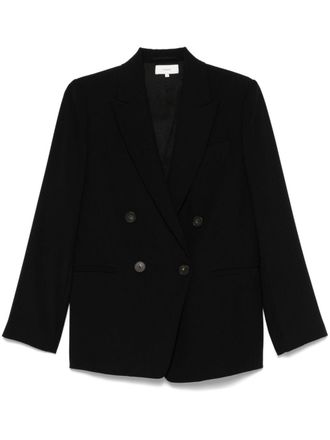 Vince crepe double-breasted blazer - women - Recycled Polyester/Polyester/Polyester - 2 - Black