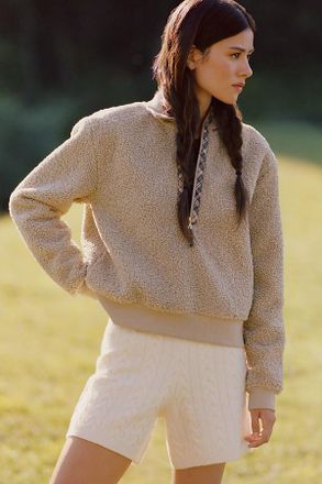 Barbour Fawne Half-Zip Boucl&eacute; Fleece Pullover