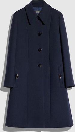 Gucci Wool Natt&eacute; Coat With Horsebit, Blue