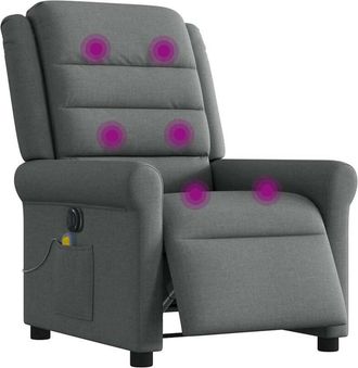 vidaXL Vidaxl - Sill&oacute;n Reclinable De Masaje El&eacute;ctrico Tela Gris Oscuro
