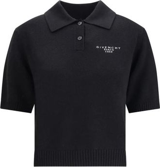 Givenchy Korte Mouw Polo Trui - Dames - Polos - Zwart - M - Wol - Tops