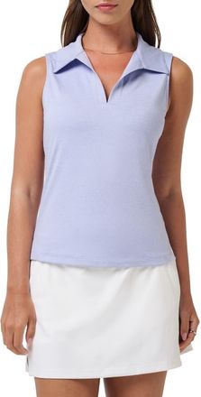 Travis Mathew Skyloft Light Sleeveless Polo in Heather Soft Blue at Nordstrom, Size Xx-Large