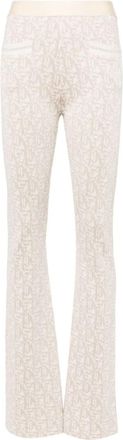 Palm Angels Natural Natural Monogram Jacquard Trousers