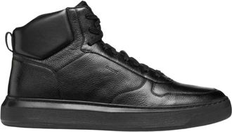Geox U Deiven Sneakers - Heren - Sneakers - Zwart - 45 EU - Leer - Schoenen