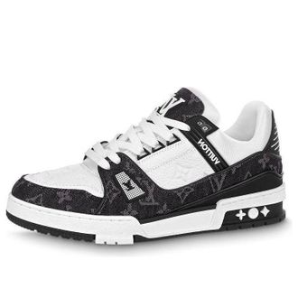 Louis Vuitton (WMNS) LOUIS VUITTON LV Trainer Sneaker Black Mesh Monogram with White 1AC2A5