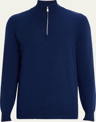 Brunello Cucinelli Mens Cashmere Quarter-Zip Sweater