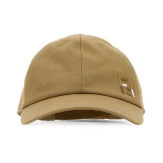 Fendi Katoenen en Linnen Baseballpet - Heren - Accessoires - Bruin - Maat: M Katoen