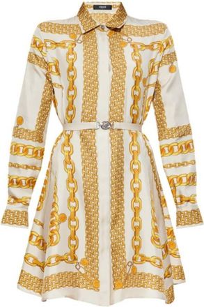 Versace Treasure Silk Mini Shirt Dress, Brand Size 38 ( US Size 2 )