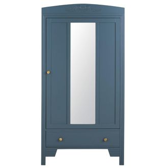 Maisons du monde Armario azul con 1 puerta y 1 caj&oacute;n 92 cm