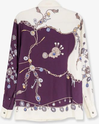 Versace Womens Shirt Silk Twill Purple
