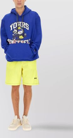 Msgm graphic print hooded sweatshirt with kangaroo pocket