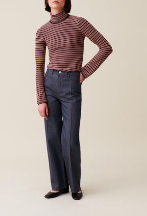 Claudie Pierlot Pull maille ray&eacute; col roul&eacute;