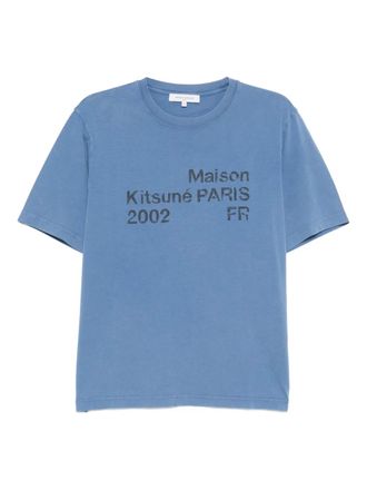 Maison Kitsun&eacute; 2002 T-shirt met vervaagd effect - Blauw