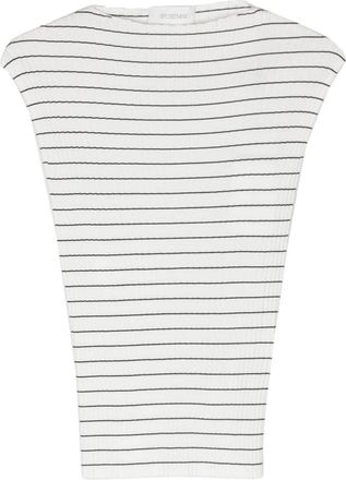 Sportmax striped ribbed-knit top - women - Cotton - S - White