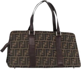 Fendi Pre-owned Handbags, female, Brown, Size: ONE SIZE Pre-owned Vintage Canvas Handbag
