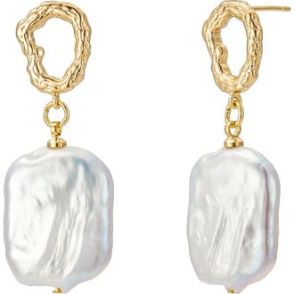 Untamed Petals Gemma Pearl Drop Earrings in White at Nordstrom