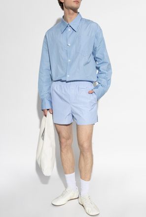 Ami Ribbed Shorts, Mens, Blue