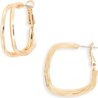 Nordstrom Rack Square Double Hoop Earrings in Gold at Nordstrom Rack