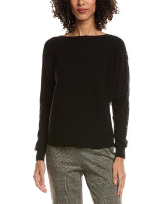 T Tahari Chain Trim Dolman Sweater