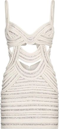 Roberto Cavalli cut-out mini dress - women - Fabric - 38 - White
