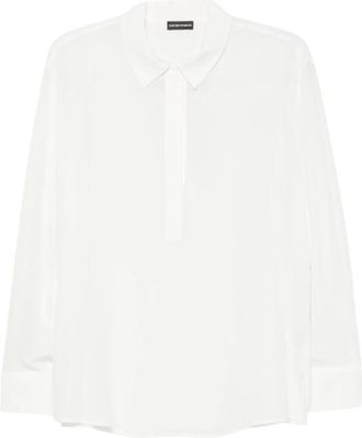 Emporio Armani Zijden Blouse - Dames - Overhemden - Wit - M - Overhemden