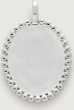 Monica Vinader Sterling Silver Deia Beaded Oval Pendant Charm