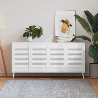 vidaXL Vidaxl - Puerta De Armario Lamas 4 Uds Madera Pino Blanco 61,5x39,4 Cm