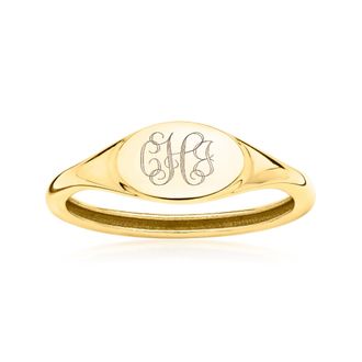 Canaria Canaria Italian 10kt Yellow Gold Plain Signet Ring