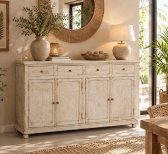 Wanderlust Deco Aparador de madera artesanal 160 x 40 x 100h cm
