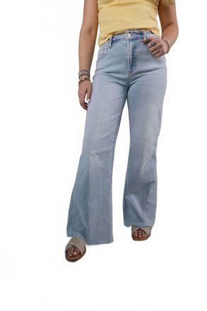Dear John Denim Womens Fiona Wide Leg Jeans In Rain Drop