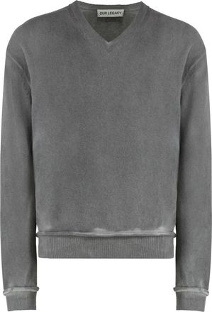 Our Legacy Parallel V-Neck - Heren - V-hals truien - Grijs - L - Wol - Truien & Vesten