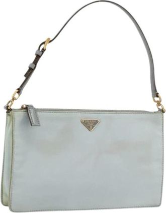 Prada Pre-owned Shoulder Bags, female, Blue, Size: ONE SIZE Pre-owned Nylon Accessory Pouch