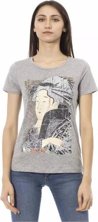 Trussardi Geisha T-shirt - Dames - T-shirts - Grijs - XL - Katoen - Tops